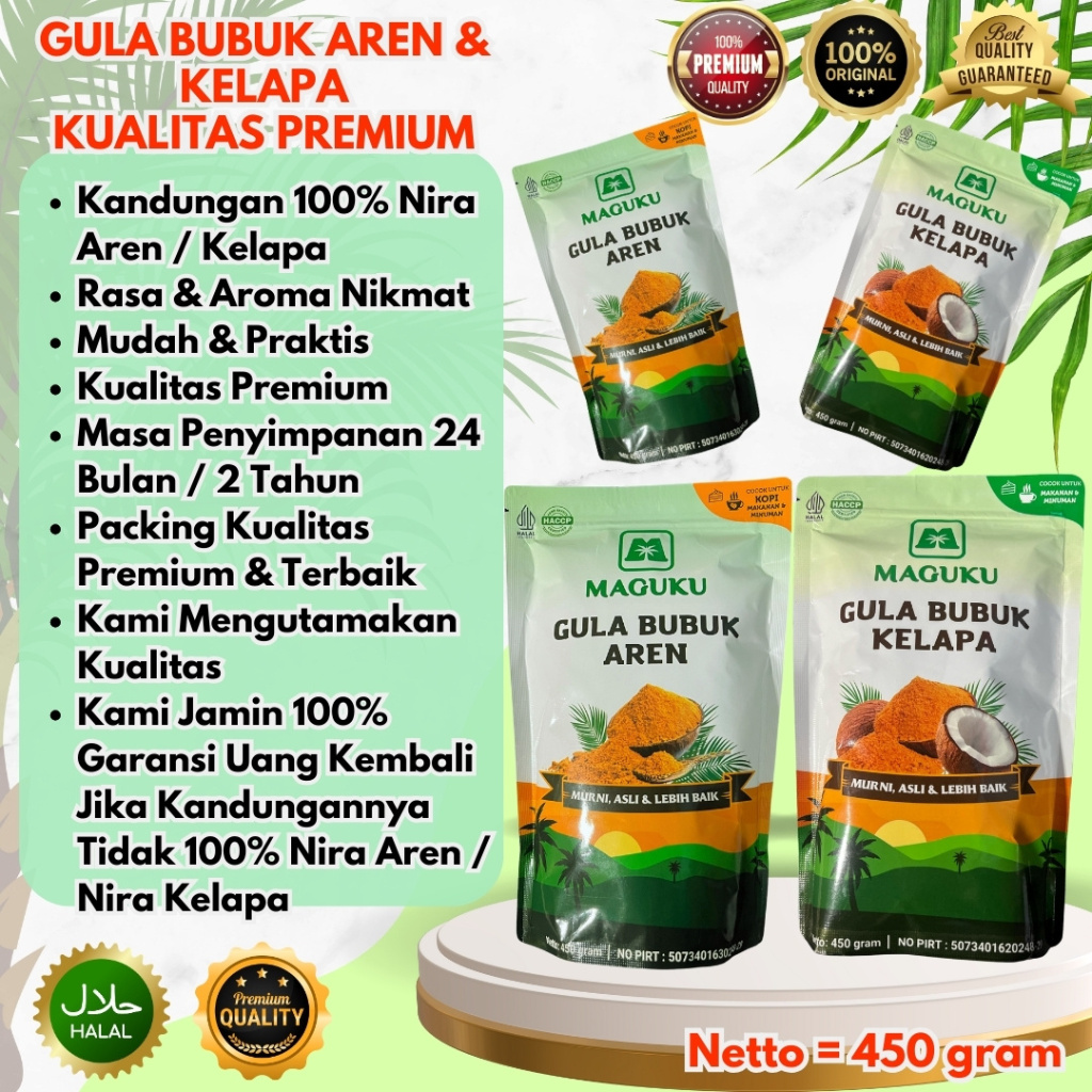 

ORIGINAL GULA KELAPA ORGANIK, COCONUT SUGAR GULA KELAPA BUBUK ASLI 100%