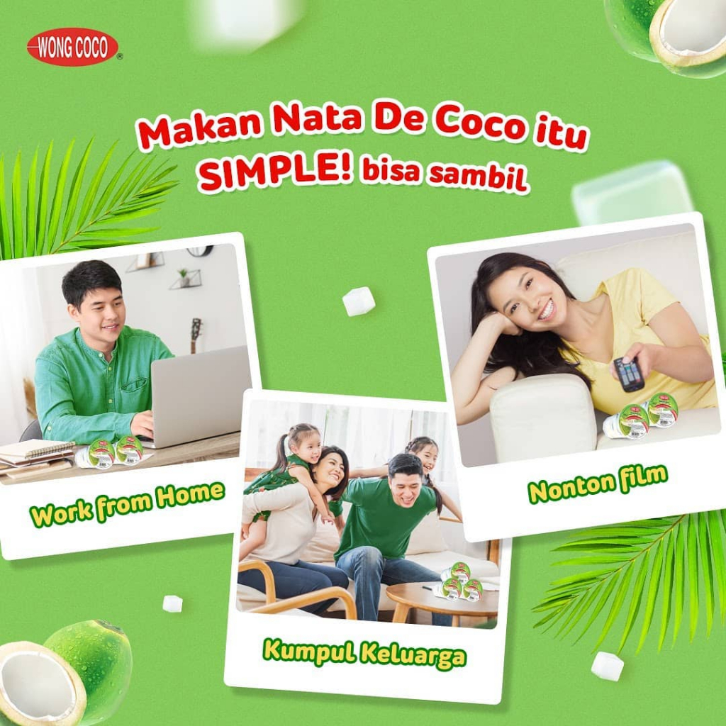 Wong Coco Nata De Coco Original Cubes 800Gr - Jelly Kotak Cocopandan - Sari Kelapa - Sye