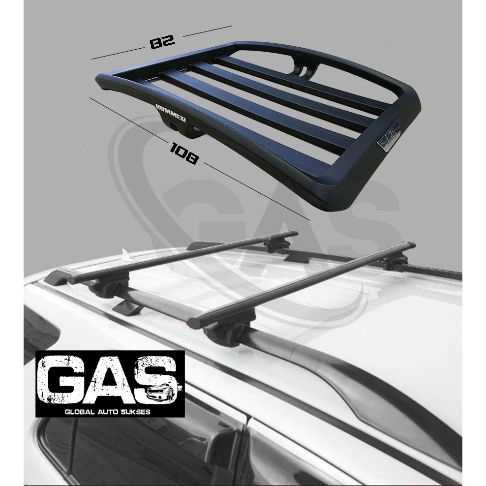 Paket Crossbar Cross Bar Kaki Rack Jepit Roof Rail + Rack HUMMER WULING CONFERO