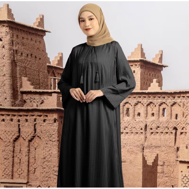 Gamis Abaya Silk Texture Elzatta Dress Muslim