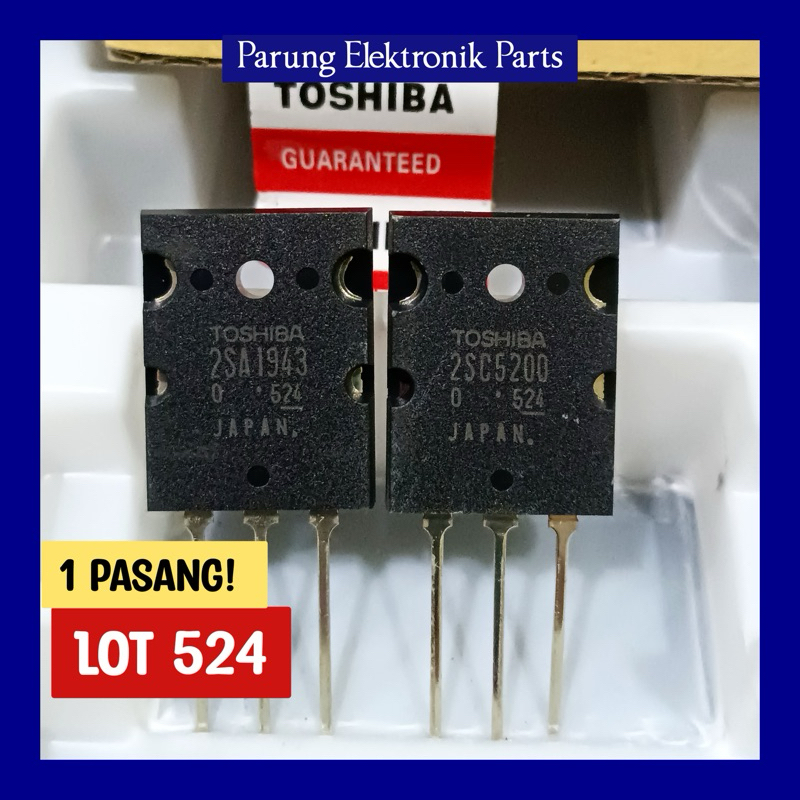 1 SET Toshiba 2SA1943 2SC5200 lot 524 ORIGINAL / Transistor Final A1943 C5200 lot 524 150w high / tr