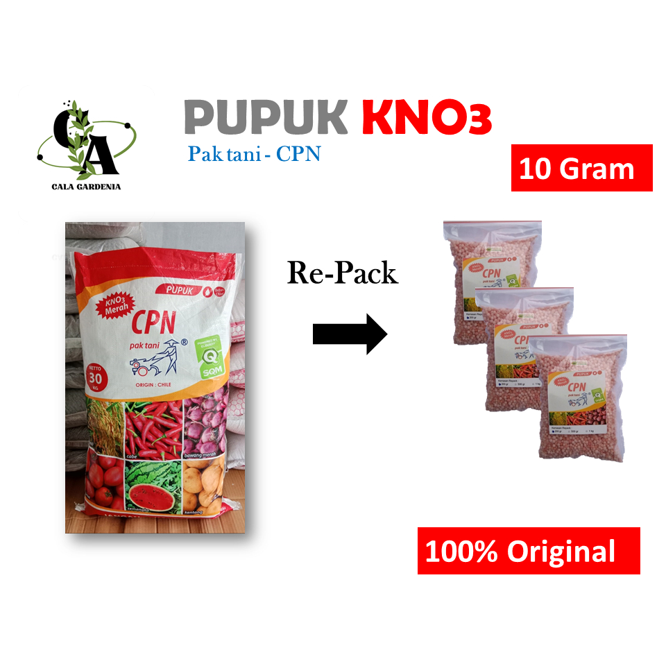 (RE-PACK) 10 GRAM PUPUK KNO3 PAK TANI CPN MERAH TERMURAH MENINGATKAN KUALITAS TANAMAN SAYUR BUAH