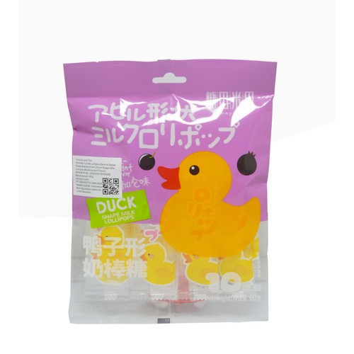 

Tommy And Tim Mango / Blackcurrant Duck Lollipop Milk Candy 60gr