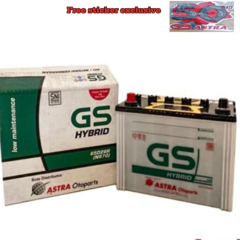 Aki Mobil GS Astra Hybrid NS70 original