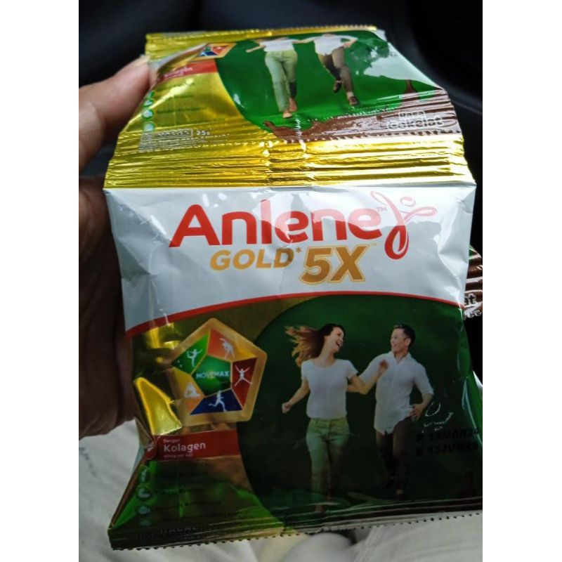

Anlene Gold 5x Susu Bubuk Dewasa Cokelat 120 x 25gr . Nutrisi Tinggi kalsium untuk Tulang