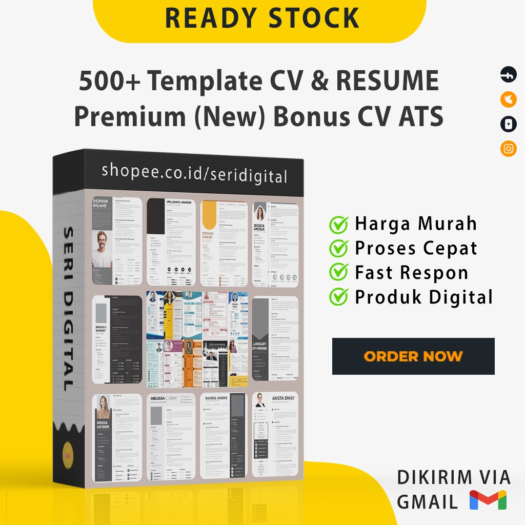 500+ Template CV & RESUME Premium (New) - CV Resume Curiculum Vitae Lamaran Kerja WORD- CV ATS Bonus