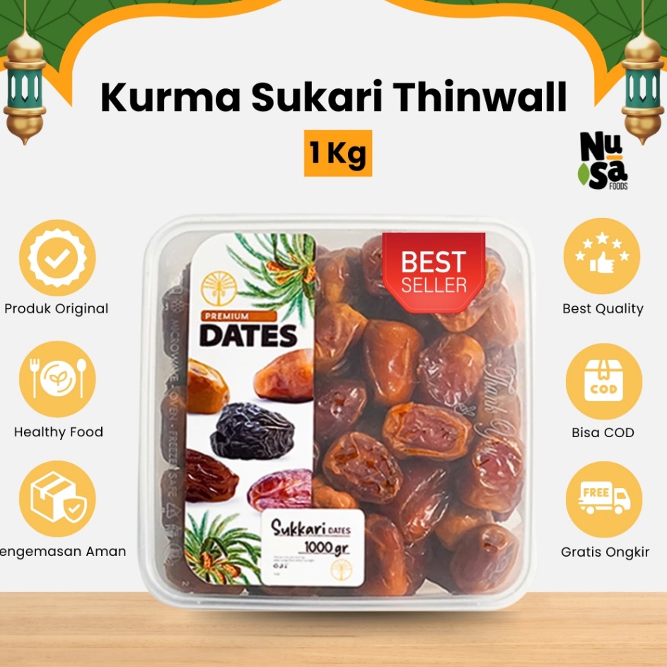 

Kurma Sukari 1 Kg Kemasan Thinwall Kurma Basah Premium Quality