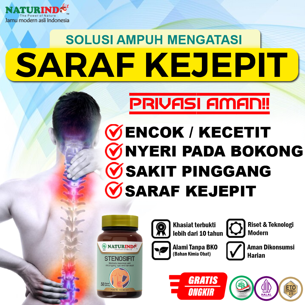 Naturindo Stenosifit Obat Herbal Sakit Pinggang Dan Nyeri Sendi Syaraf Kejepit Naturindo