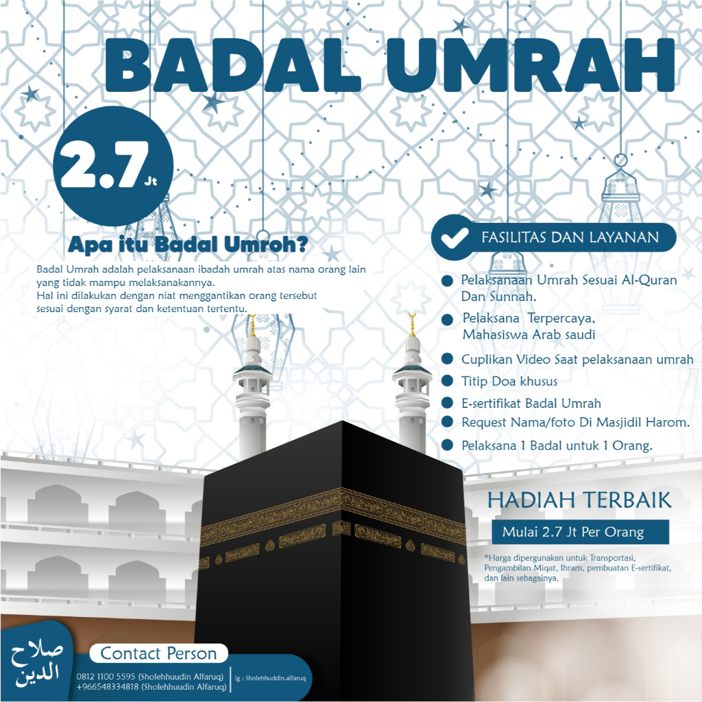 JASA BADAL UMRAH AMANNAH // JASA BADAL UMROH // UMROH MURAH // INFAQ MEKKAH // SEDEKAH ALQURAN
