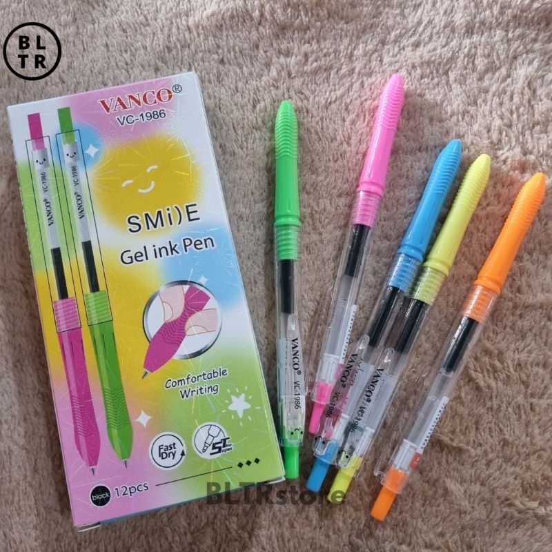 

PAK// PULPEN GEL / BOLPOIN GEL 0.5mm // (vc1986 ) GEL PEN VANCO SMILE // GEL INK PEN / NEW ORIGINAL/