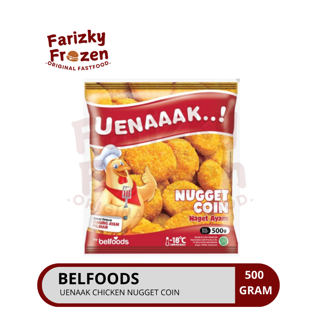 

Termurah Belfoods Uenak Nugget Coin 500gr | Chicken Naget | Chicken Nugget