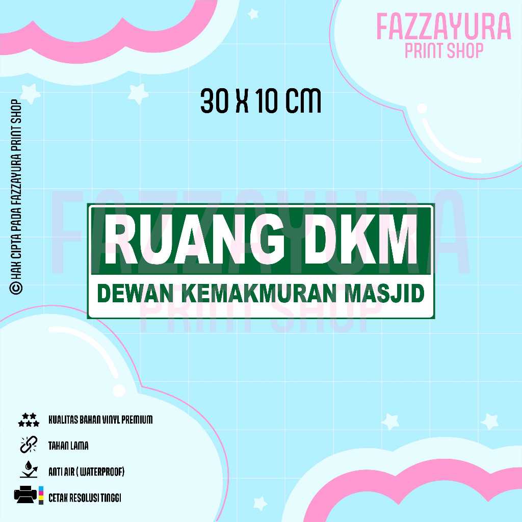 

STICKER DKM DEWAN KEMAKMURAN MASJID 30 X 10 CM