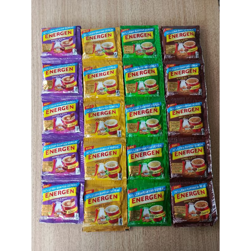 

ENERGEN SUSU SEREAL RENCENG 10 PCS | COKELAT / KACANG HIJAU / VANILLA / KURMA