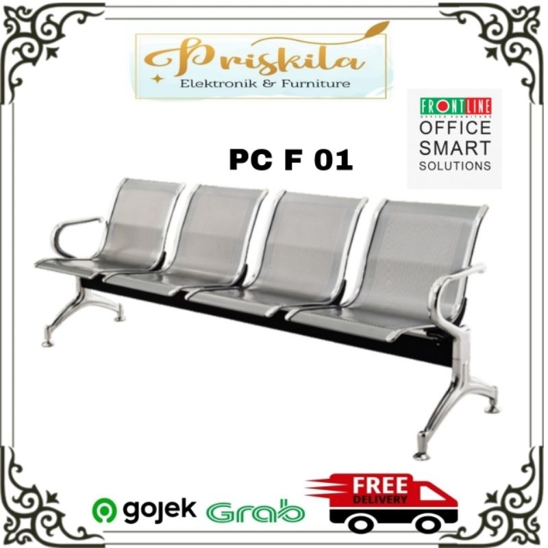 kursi teras frontline/ kursi tunggu besi/ kursi bandara 4 susun /4 dudukan / kursi teras beli / furn