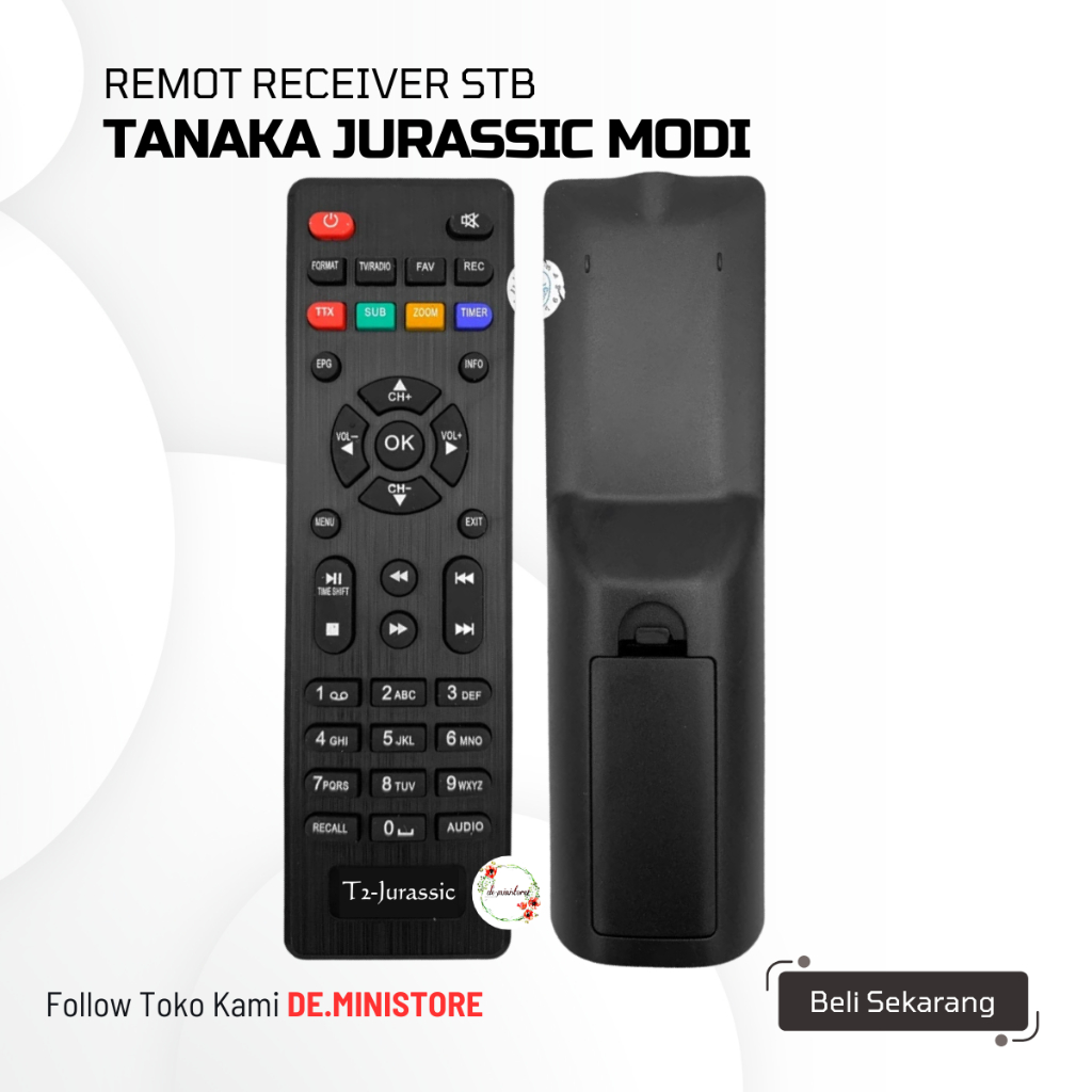 Remote STB DVBT2 Tanaka T2 Jurassic Original Set Top Box Tanaka Jurassic