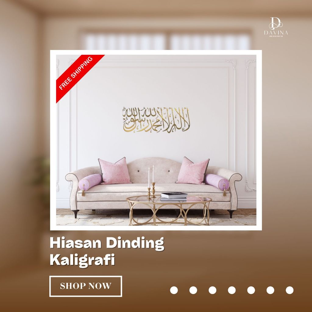 HIASAN DINDING AESTHETIC DEKORASI DINDING KALIGRAFI