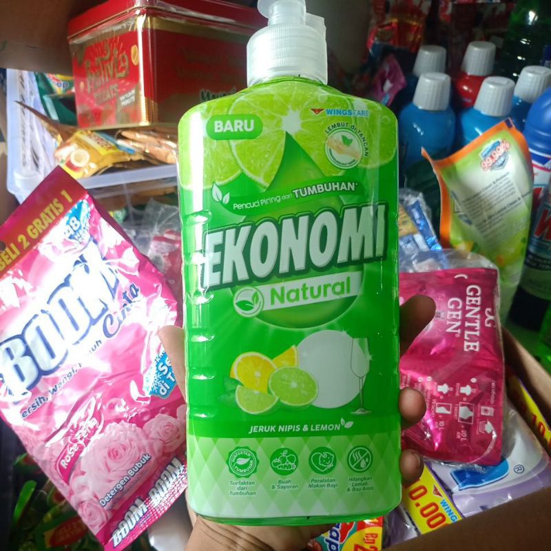 EKONOMI CUCI PIRING NATURAL 650ML FREE SPONS