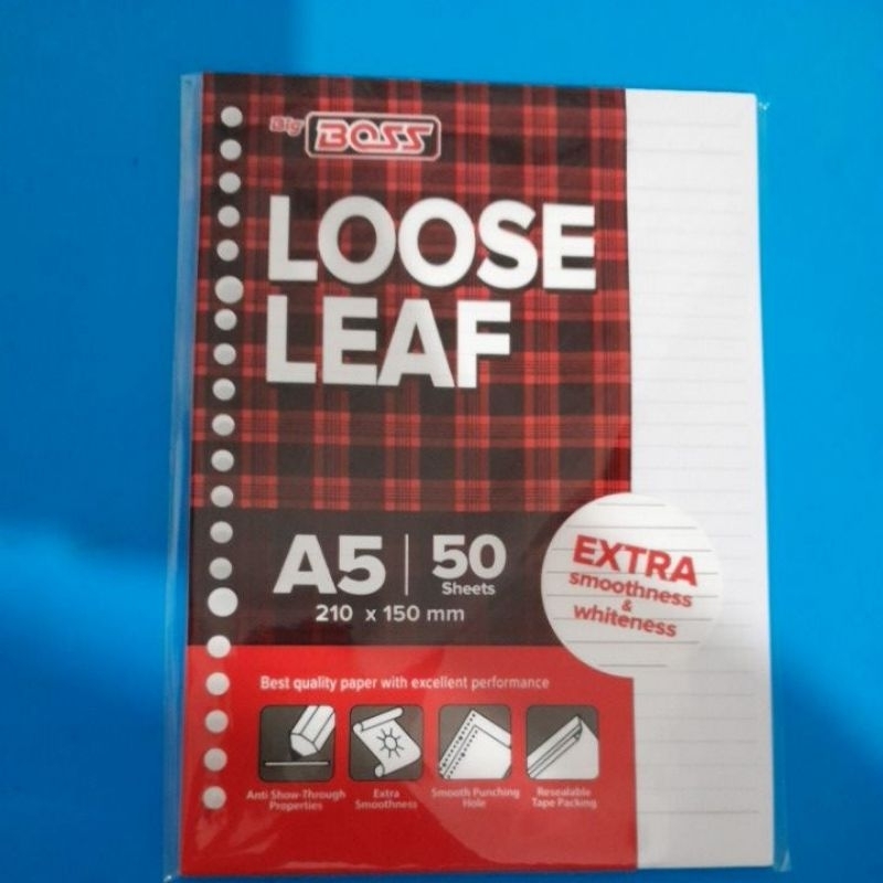 

isi binder bergaris merk big boss ukuran A5 50 lbr