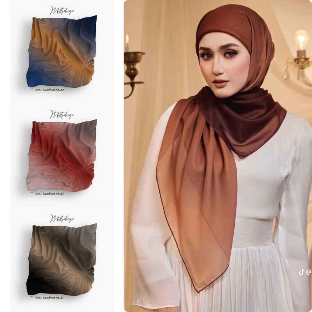 hijab segi empat gradasi ombree gradient hijab gradasi 2 warna hijab viral
