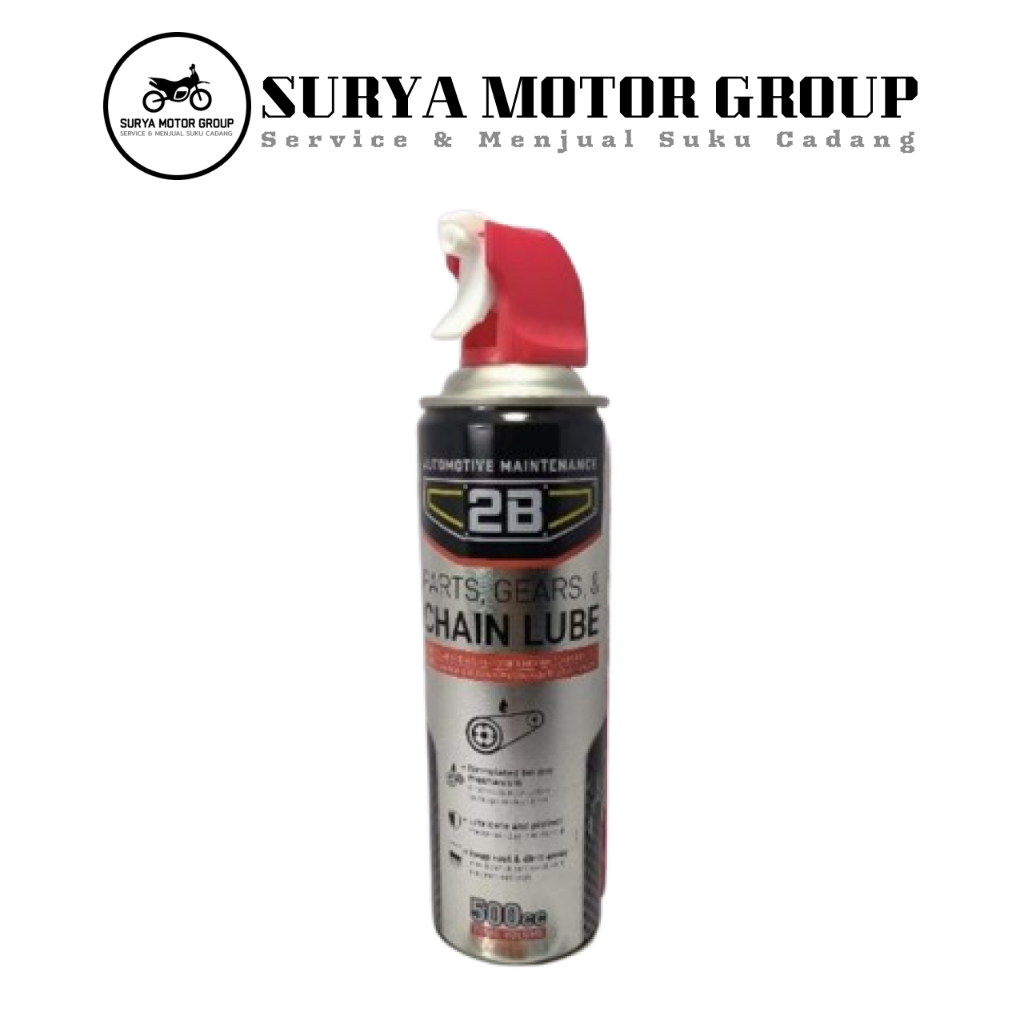 Oli pelumas rantai rante motor 2B Parts Gears & Chain lube 500 cc Mtr Spray semprotan anti karat