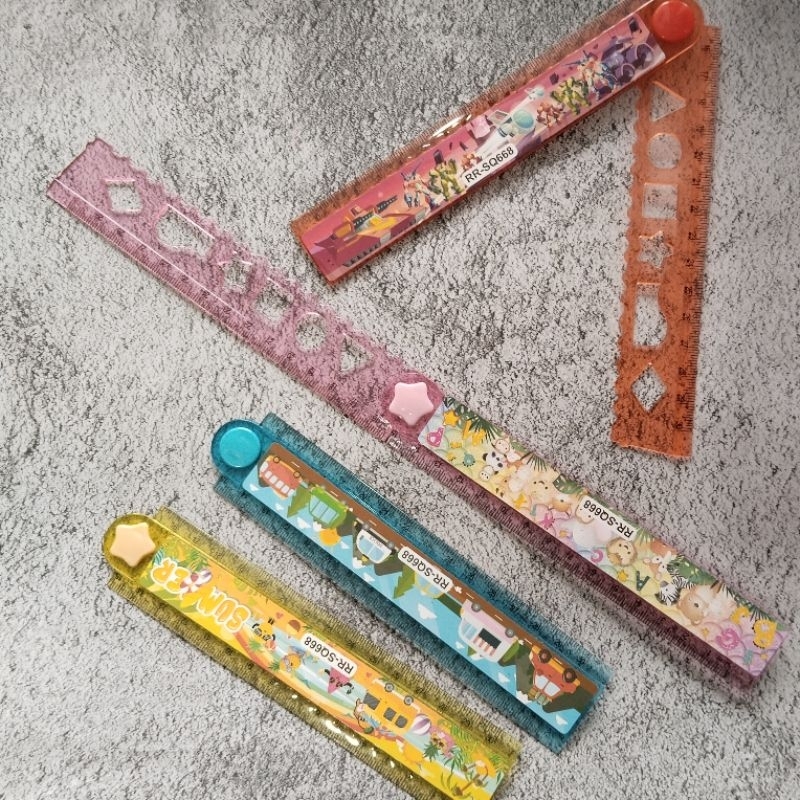 

penggaris lipat fancy, penggaris 30 cm lipat murah