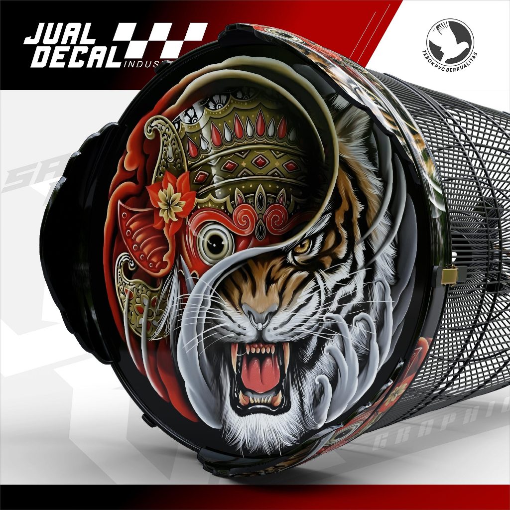 Stiker Sangkar Murai Tiger Barong Custom Decal Tebok Kandang Burung Kacer Anis Variasi