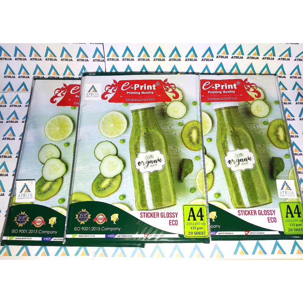 

Kertas Sticker Murah EKONOMIS A4 Glossy Sticker Paper E-Print 1 Pack 20 Lembar