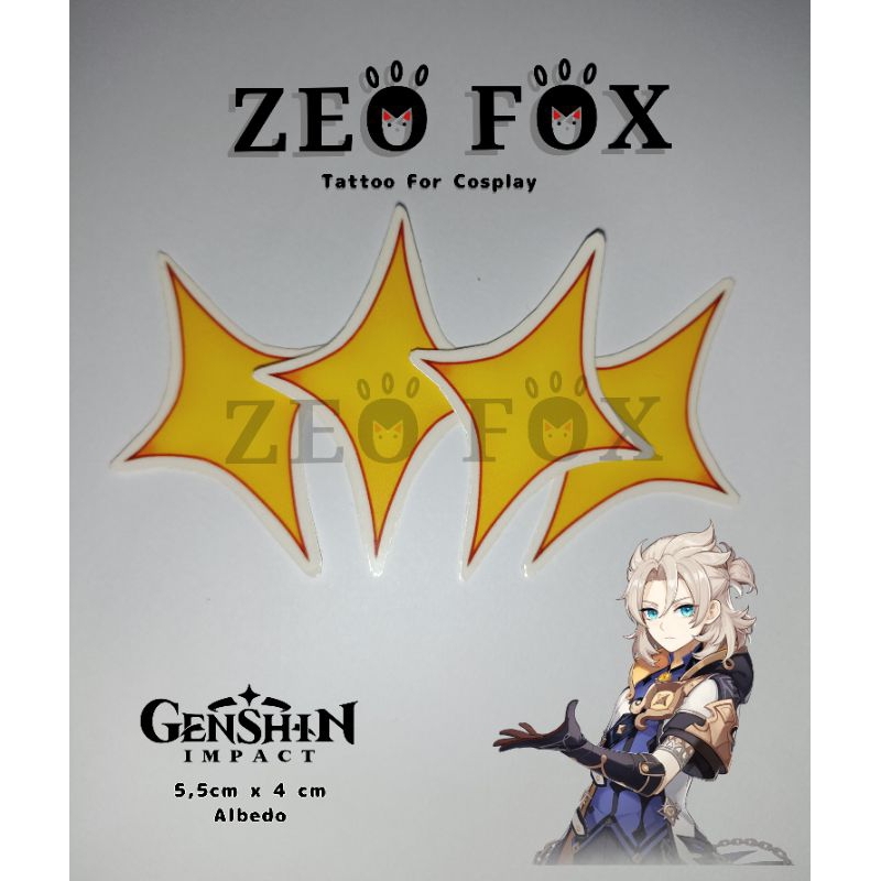 Albedo Tattoo Genshin Impact Cosplay /Star Tattoo per-pcs