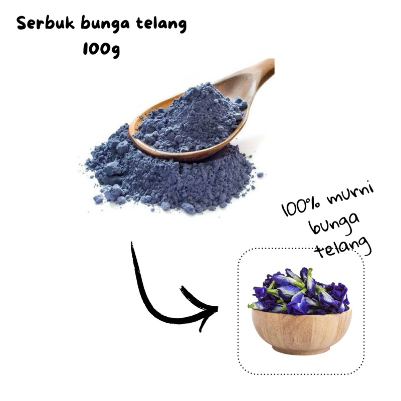 

Bubuk Serbuk Bunga Telang 100g Premium Grade A Super Halus