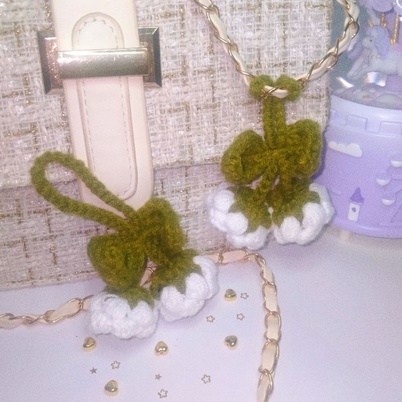 Lily of the Valley Crochet Bagcharm/Keychain | Flower Crochet Bagcharm/Keychain