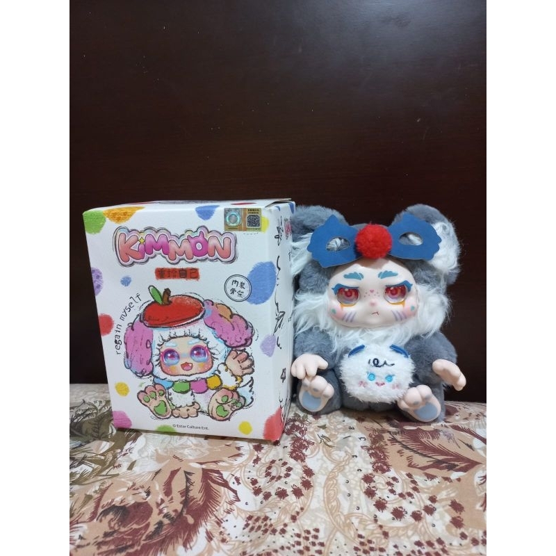 kimon valentine boneka srigala abu abu biru