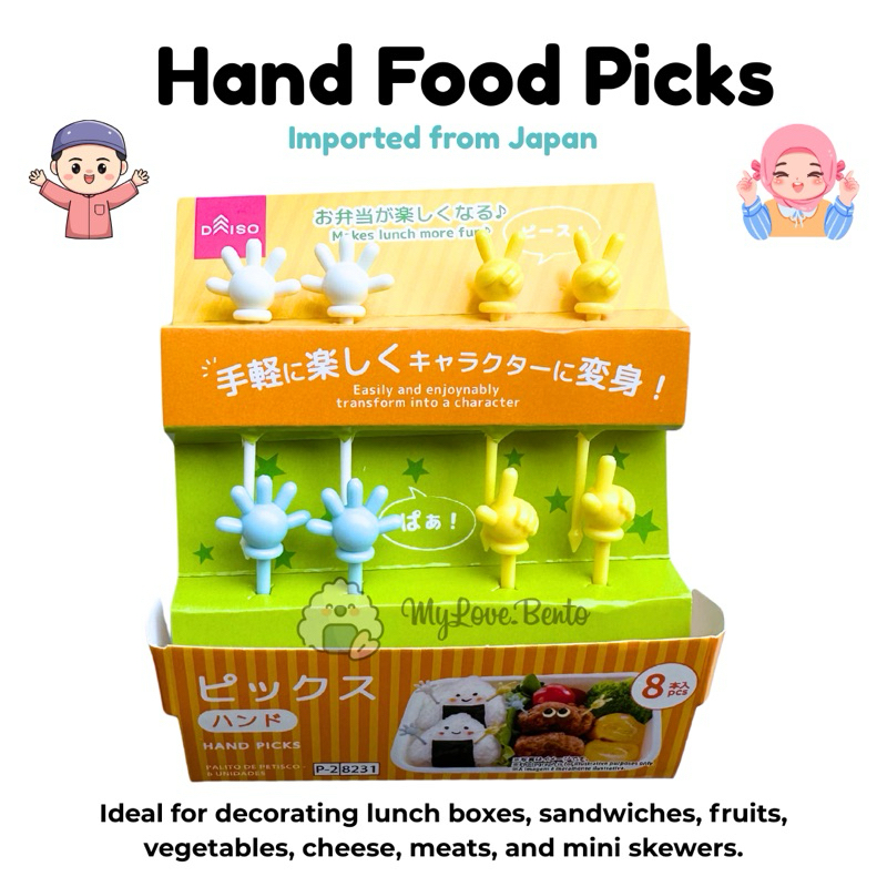 Tusukan Bento Tangan Hand Finger Picks Garpu Buah Foodpick