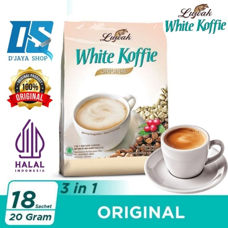 

Luwak White Koffie Original | Kopi Instant 18 Sachets × 20g