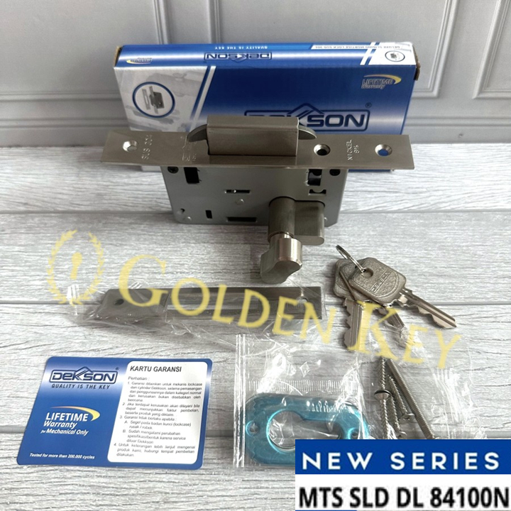 Paket Set Kunci Pintu Kayu Sliding Geser Dekkson Dekson MTS SLD DL 84100N 84100 N Mortise Lock Lockc