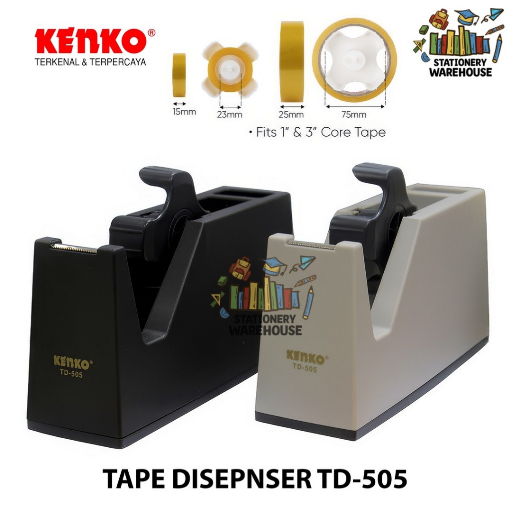 

KENKO TAPE DISPENSER TD-505 / TAPE ROLLER / PEMOTONG OPP TAPE / TAPE CUTTER / Alat Pemotong Lakban