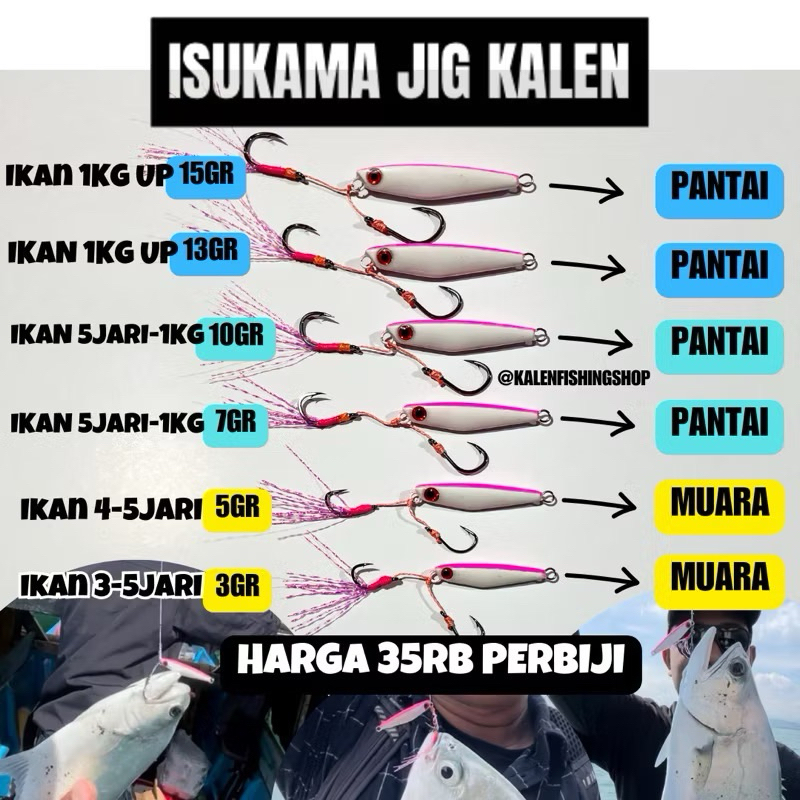 ISUKAMA JIG KALEN / UMPAN CASTING MUARA DAN LAUT Lure