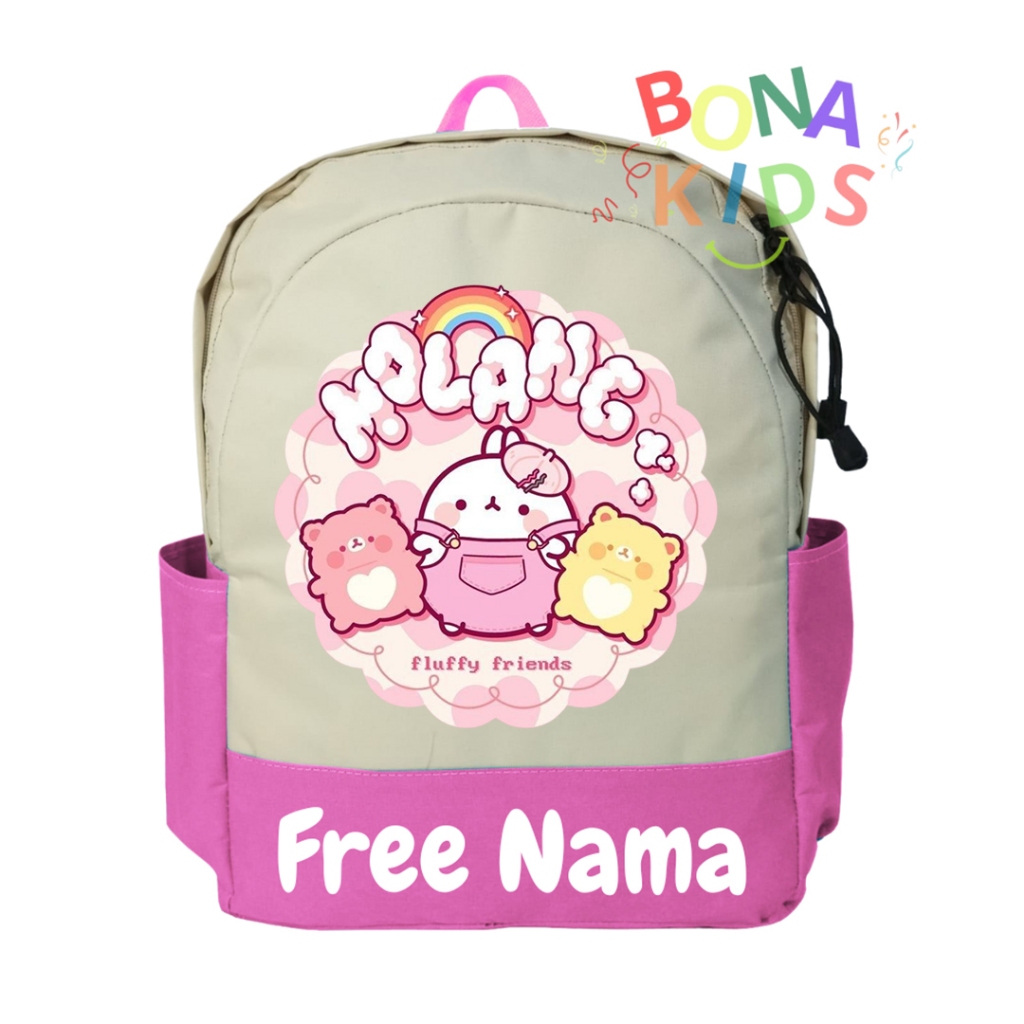 Tas Anak Kartun Molang Ransel Sekolah Molang TK SD PAUD Free Nama