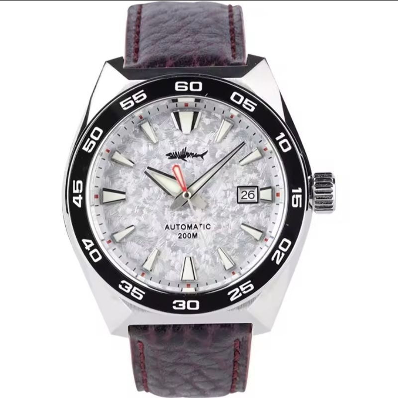 NEW HEIMDALLR SHARKEY LIMITED EDITION WHITE METEORITE SEIKO NH35 A AUTOMATIC SAFIR GLASS +, AR COATI