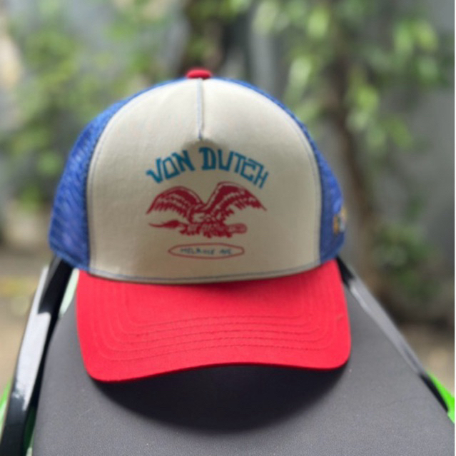 VONDUTCH topi cap biru merah trucker NEW ORIGINAL 100%