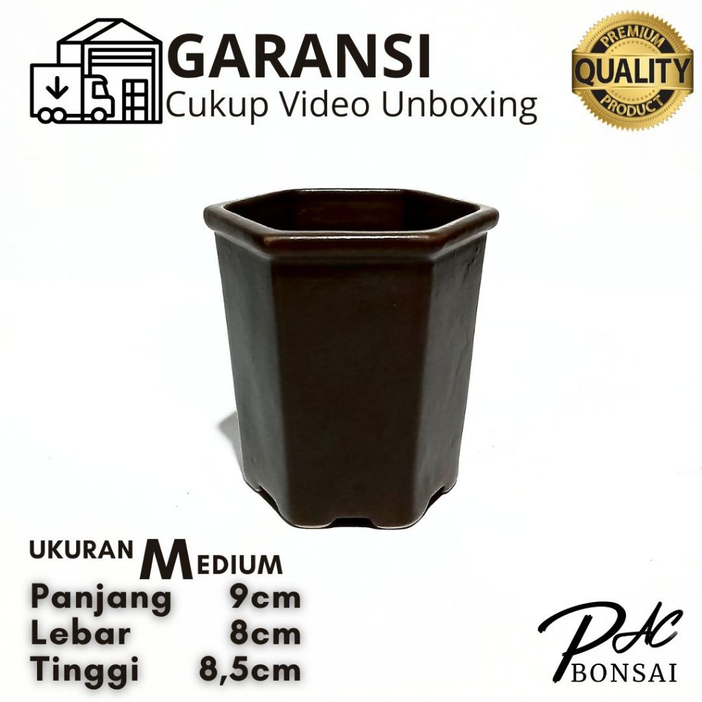 Liceriashop17 Premium Pot Bonsai Keramik Segi Enam Berkualitas Sukulen Kaktus Bonsai Air Terjun
