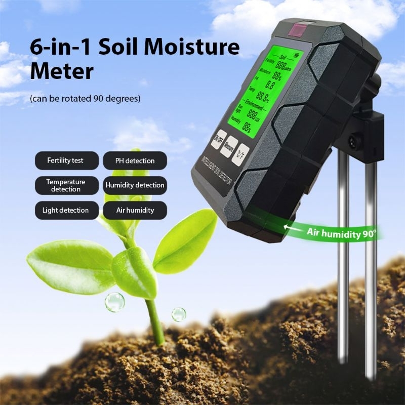 digital soil analyzer tester tanah moisture meter sunlight meter PH meter suhu temperature tanah