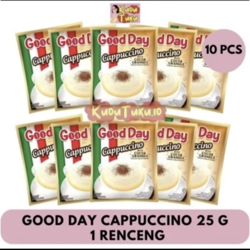 

Good Day Cappuccino 1 Renteng isi 10 pcs
