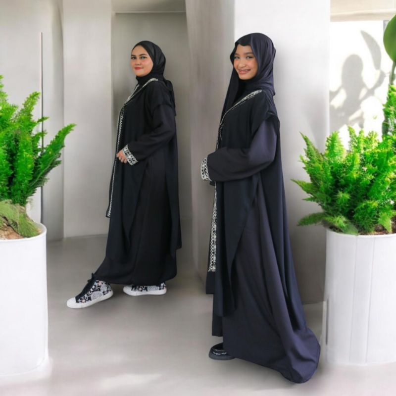 Abaya Gamis Arab Turkey Double Outer by Chiara Fashion