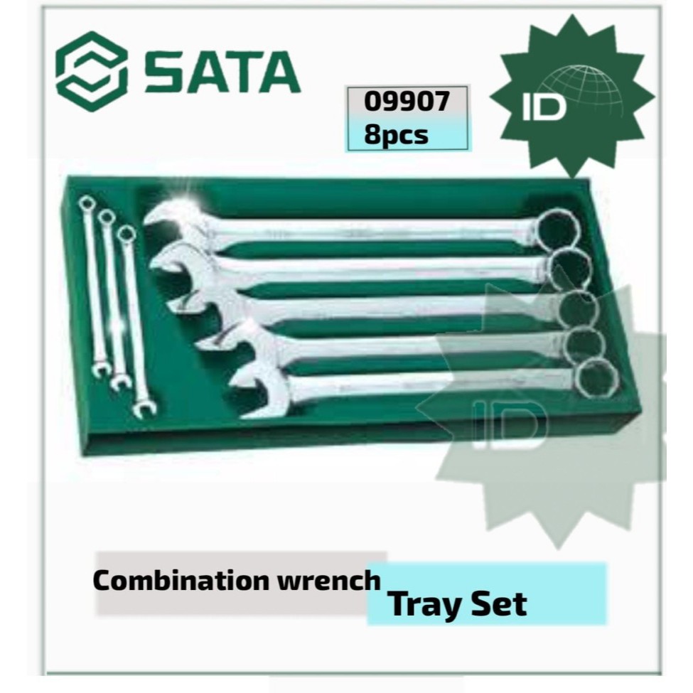 SATA - KUNCI RING PAS SET 09907 8PC COMBINATION WRENCH TRAY SET (METRIC) SATA