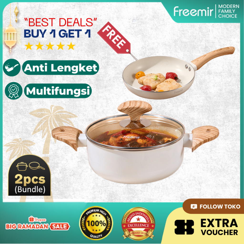 Paket Hemat Wajan Frying Pan Sakura Series Mpasi set Granite Coating Anti Lengket