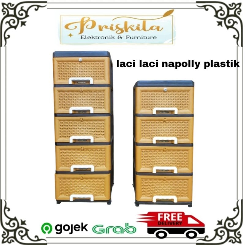 Laci laci napolly 4 susun 5 susun / laci plastik napolly/ rak baju serbaguna/ furniture Palembang