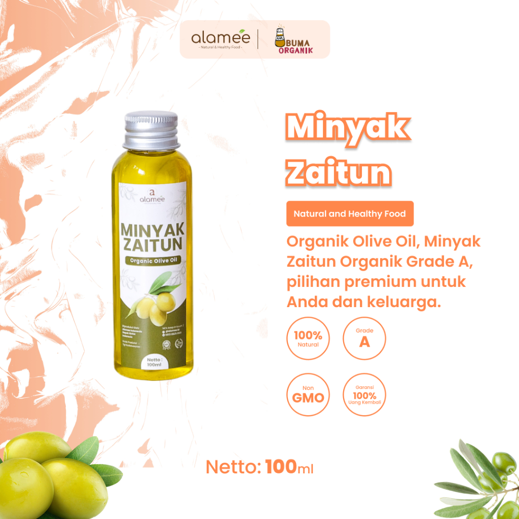 

Minyak Zaitun Asli 100ml Untuk Diminum Olive Oil Extra Virgin Organic Organik Murni Masak EVOO minyak zaitun premuim