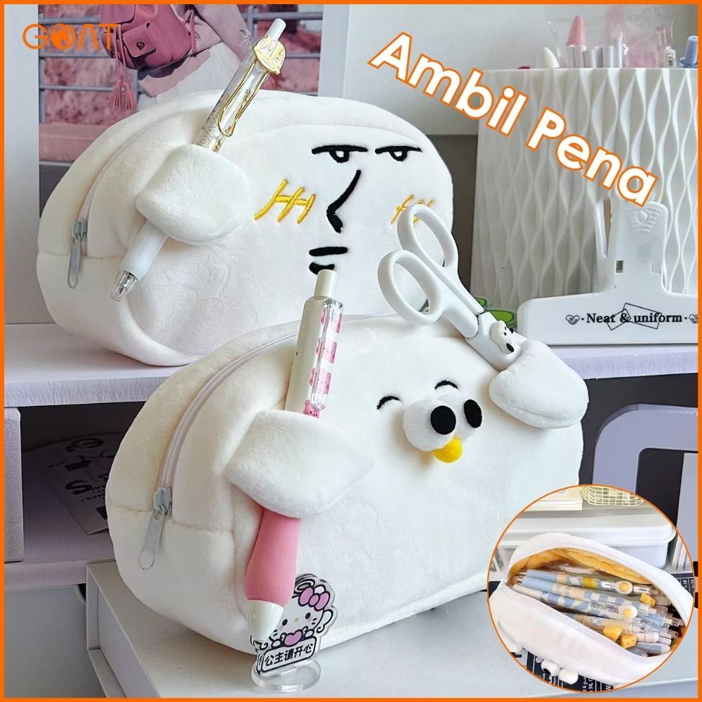 

[Ready✅COD]Tas pena bulu lembut lucu/alat tulis anak perempuan/tas kosmetik kecil/tas pensil bordir kartun/Orang Lain/Burung Camar Pena Tas