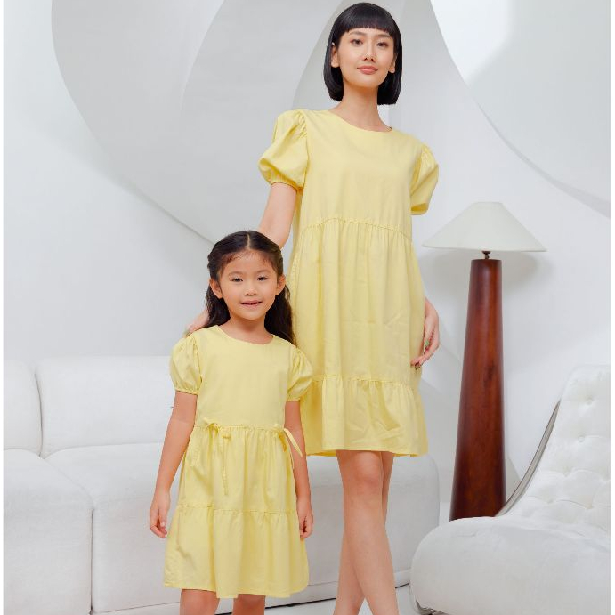 X EIGHT Ivena Dresses Couple Family - Dress Tekstur Couple Ibu Anak