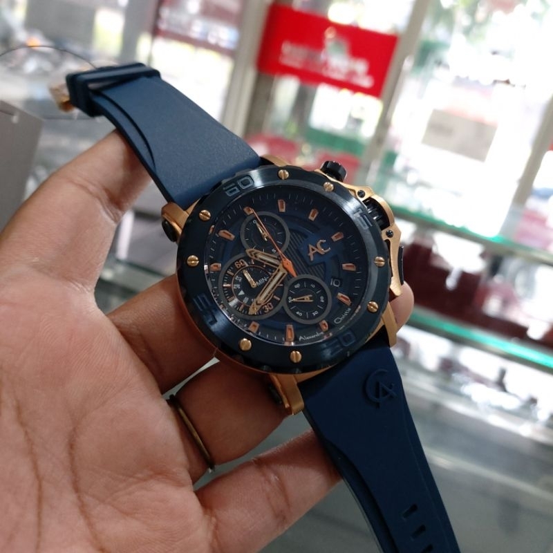 READY JAM TANGAN PRIA ALEXANDRE CHRISTIE AC9205 AC 9205 ORIGINAL BLUE